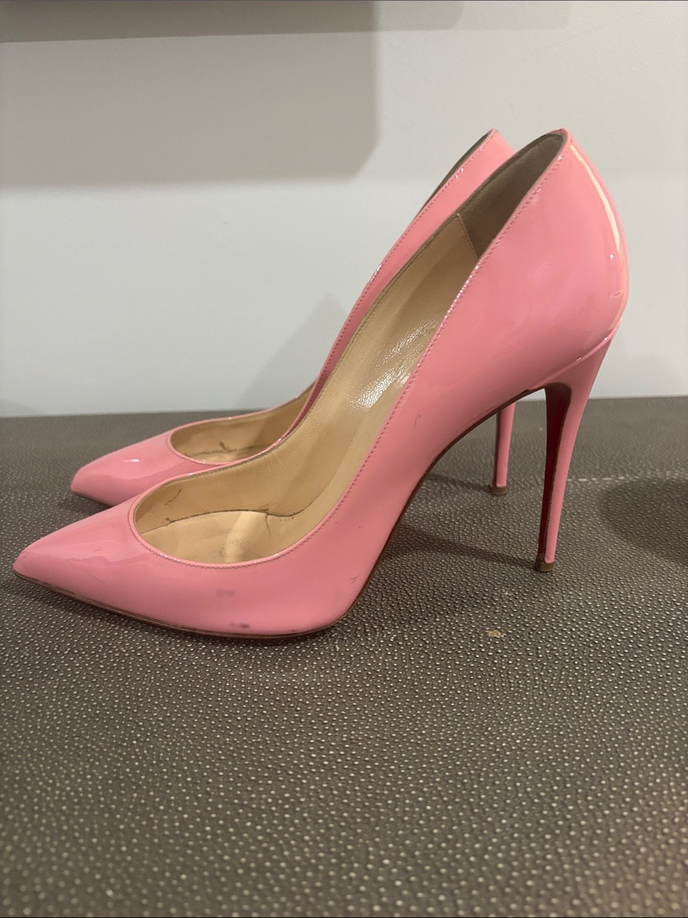 Christian Louboutin Pink Patent Pointed Pumps - Picture 2 of 5